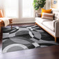 Contemporary Abstract Circles Perfect for High Traffic Areas of Your Living Room,Bedroom,Home Office,Kitchen Area Rug 6'6" X 9' Gray