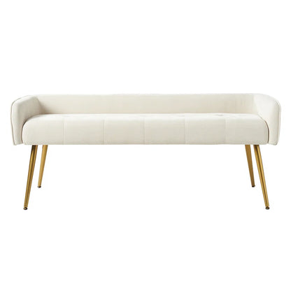 Millbury Polyester Upholstered Bench with Metal Legs