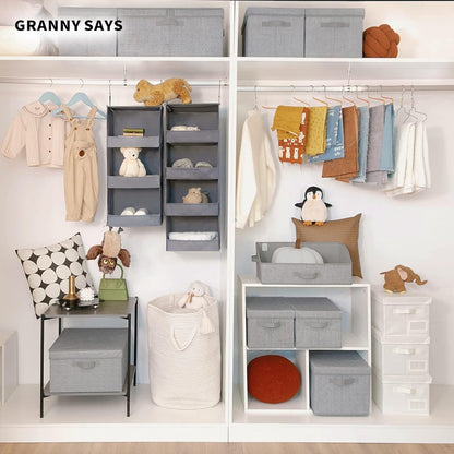 3-Shelf Hanging Closet Organizer and Storage, Collapsible Hanging Closet Shelves, Gray, 29 ½" H X 12" W X 12" D, 1-Pack