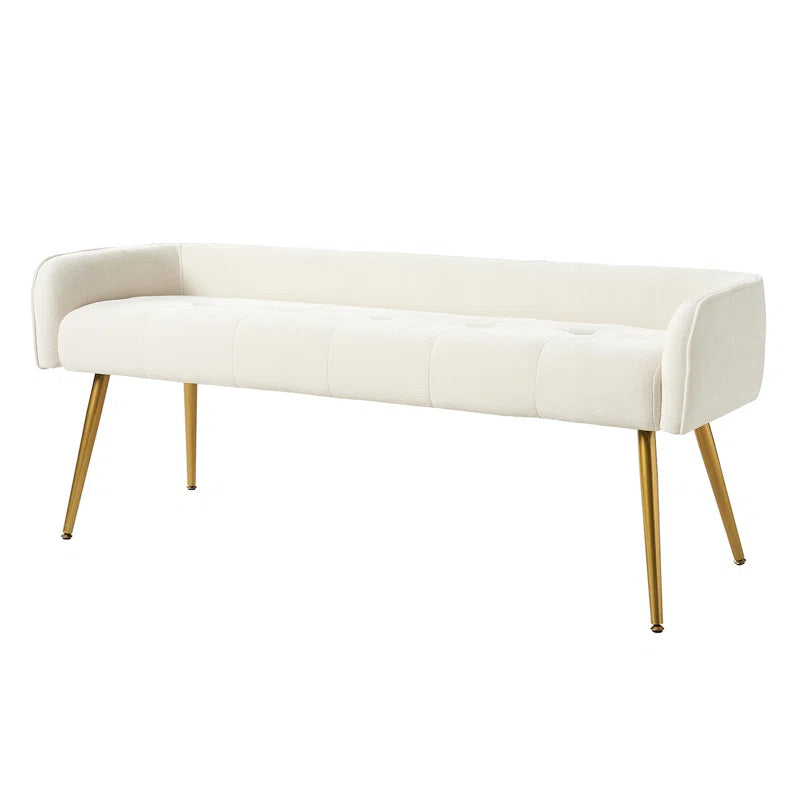 Millbury Polyester Upholstered Bench with Metal Legs