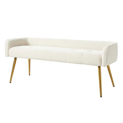 Millbury Polyester Upholstered Bench with Metal Legs