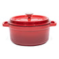 Pre-Seasoned Enameled Cast Iron Dutch Oven with Lid and Handle - 5.2 Quart Heavy Duty Casserole Dish for Cooking, Baking, and Braising - Oven Safe, Durable, round Cast Iron Cooking Pot - Red