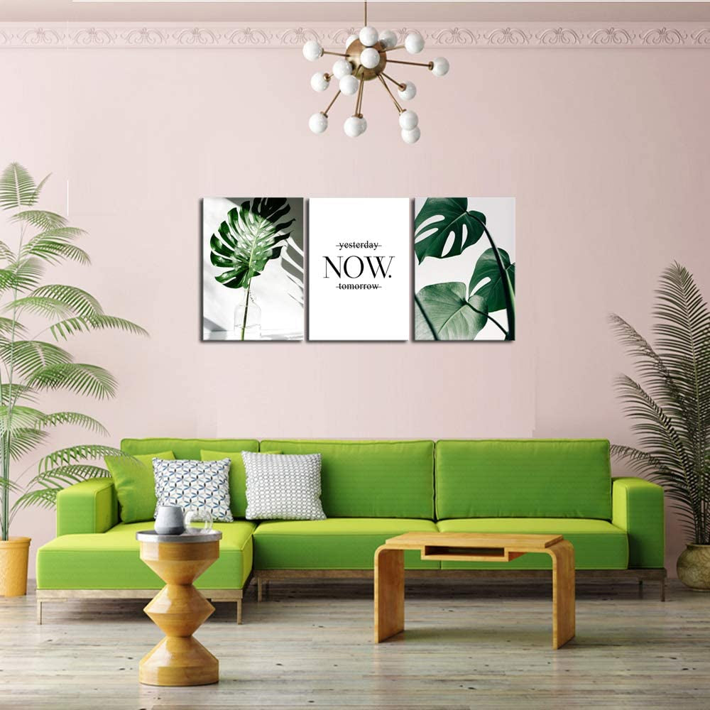 Wall Art Nordic Canvas Painting Modern Prints Plant Leaf Art Canvas Prints, Green Art Wall Pictures