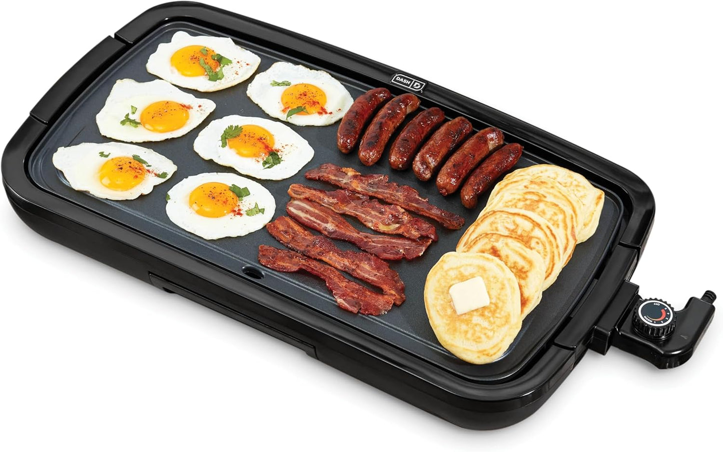 Deluxe Everyday Electric Griddle with Dishwasher Safe Removable Nonstick Cooking Plate for Pancakes, Burgers, Eggs and More, Includes Drip Tray + Recipe Book, 20” X 10.5”, 1500-Watt - Aqua